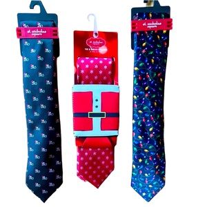 Christmas Ties (lot of 3) NWT St. Nicholas Square